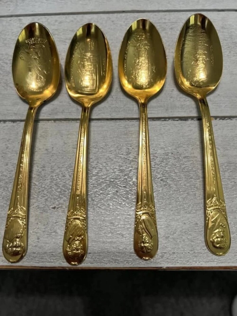 Vintage Wm Rogers Mfg Co Presidential “Battle Of” Spoons Lot of 4
